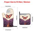 thumbnail image 2 of Cauagu Butterfly Over Lavender Print Oven Mitts and Pot Holders 4 pcs Set,Extra Thicken Long Kitchen Oven Glove Potholders BBQ Gloves-Oven Mitts and Pot Holders(11 Inch), 2 of 6