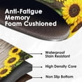 thumbnail image 3 of Sunflower Anti-Fatigue Kitchen Rug Set of 2 Board Wood Flower Farmhouse Vintage Cushioned Kitchen Floor Standing Mat Waterproof Non-Slip Kitchen Mat and Rugs PVC Ergonomic Comfort Foam Rug, 3 of 6