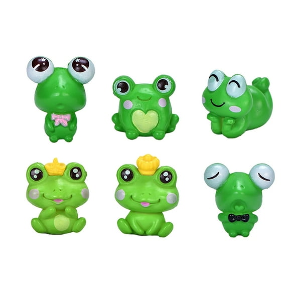 AOOOWER Colorful Cartoon Mini Frog Charm Craft for DIY Project Garden Decors Unique Decorative Craft Gift for Friend
