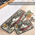 thumbnail image 2 of Wobogo Daisy Kitten Kitchen Carpet Set of 2 Absorbent and Stain Resistant Non-slip Star Rubber Backing, 2 of 7