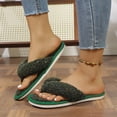thumbnail image 5 of Qingpeng Womens Open Toe Thong Slippers Flat Plush House Shoes with Colorful Speckled Pattern for Indoor Home Winter Wear, 5 of 9