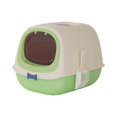 thumbnail image 4 of Caja de arena para gatos con capucha, caja de arena para gatos cerrada y cubierta, inodoro, para gatos domésticos, orinal grande extraíble para gatos, verde, 4 of 8