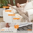 thumbnail image 6 of 138'' Chenille Sectional Sofa with 2 Ottomans, 4 Seater U-Shape Modern Boneless Cloud Couch for Living Room, No Assembly Required, Beige, 6 of 9