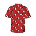 thumbnail image 6 of Wukai Bulldog Red Men's Hawaiian Shirt Short Sleeve Casual Button Down Summer Beach Aloha Shirt Tropical Print Holiday Party, 6 of 8