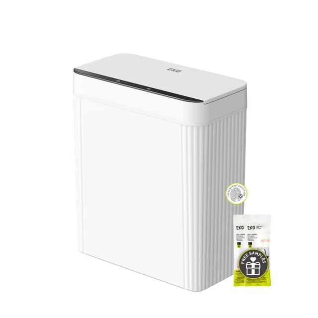 Papelera EKO Brio 10L con Sensor de Movimiento Impermeable Blanca