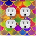 thumbnail image 1 of Metal Light Switch Plate Outlet Cover Mermaid Colorful MER007, 1 of 13