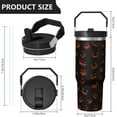 thumbnail image 5 of 1pc Halloween Orange 30oz Tumbler with Straw & Handle - Insulated Stainless Steel Cup | Holiday Gift for Man Women (Christmas, Valentine's, Birthday), 5 of 7