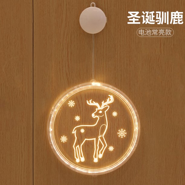 16 cm nuevas decoraciones de luz navideña con ventosa lámpara colgante de ventana luz nocturna 3D luces Led para decoración navideña