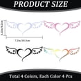 thumbnail image 2 of 16 Sheets Angel Wings Car Sticker 4 Colors Car Window Bumper Sticker Heart with Wing Decals Waterproof Reflective Self-Adhesive Decals for Vehicle Decoration Rear Windows Fender, 2 of 6