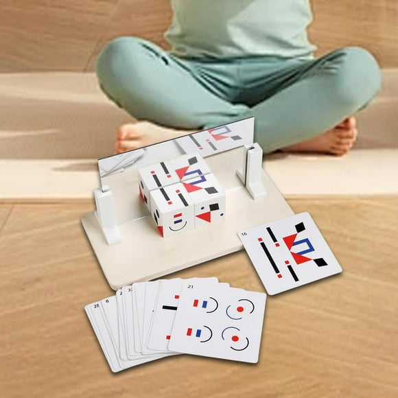 Juego de bloque de cambio de cara, Juego de bloques de construcción de rompecabezas de expresión, madera, juguetes de desarrollo para los niños de 3