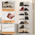 thumbnail image 3 of Halicool 7-Tier Rotating 360 Degree Carousel Free Standing Shoe Rack, White, 3 of 7