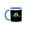 Blue/White, variant on 3drose, Trendy Illustration of Two Birds on a Tree Brach Black Background, 11oz Two-tone Yellow Mug