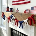 thumbnail image 4 of Lypsnake 4th of July Patriotic Crochet Bow Garland, Hand Knit Red White Blue Bow Star Strung Banner, Hanging Ornament for 250th Anniversary Memorial Day Porch Holiday Party Arrangement, 4 of 9