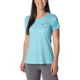 thumbnail image 1 of Columbia Daisy Days - Playera Estampada de Manga Corta para Mujer, Color Aguamarina Jaspeado/Volante Elegante, Talla 2X, 1 of 10