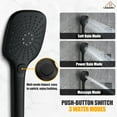 thumbnail image 3 of CASAINC 5-Spray Patterns 16-inch Square Ceiling Mount Fixed and Handheld Shower Head 2.5 GPM Thermostatic in Matte Black, 3 of 9