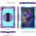 thumbnail image 3 of SaniMore for Samsung Galaxy Tab A8 (SM-X200/X205) Kids Case, Multi-Layer Case with Handle Crossbody Strap & 360° Rotatable Kickstand Shockproof Protective Case for Boys Girls, Purple+Mint, 3 of 9