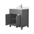 thumbnail image 3 of Wyndham Collection Beckett 30" Wood Single Bathroom Vanity in Gray/Nickel, 3 of 6