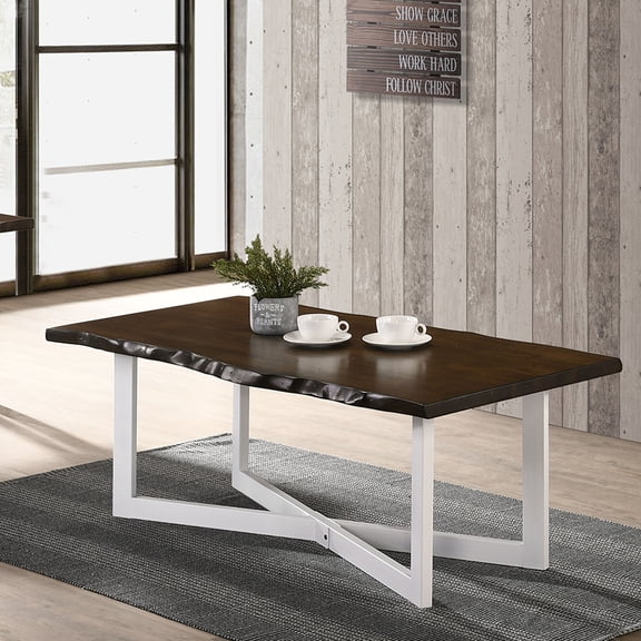Wallgren Wood Rectangle Coffee Table, Oak and White