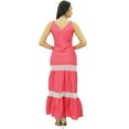thumbnail image 6 of Bimba Women's V-Neck Party Wear Sleeveless Maxi Sundress, 6 of 7