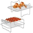 thumbnail image 1 of Grusce 2Pcs Square Air Fryer Rack 8 inch Stainless Steel Dehydrator Rack Stackable Air Fryer Racks Heat Resistant Square Racks Air Fryer Accessories Dishwasher Safe for Square Air Fryer Oven, 1 of 5