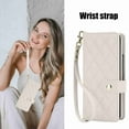 thumbnail image 3 of Dteck for Samsung Galaxy Z Fold 6 Wallet Case with S Pen Holder & Crossbody Lanyard Strap & Wrist Strip, Shockproof Stylish Protective Cover for Galaxy Z Fold 6,White, 3 of 5