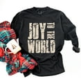 thumbnail image 4 of Joy To The World Block Distressed - Women's Garment Dyed Long Sleeve Graphic T-Shirt, 4 of 10