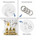 thumbnail image 3 of Yellow Bees Gnomes Shower Curtain, Waterproof Shower Curtains for Bathroom, Spring Floral Branches Modern Art Washable Fabric Bathtub Curtain Set Bath Decor with 12 Hooks Standard 72"x72", 3 of 6