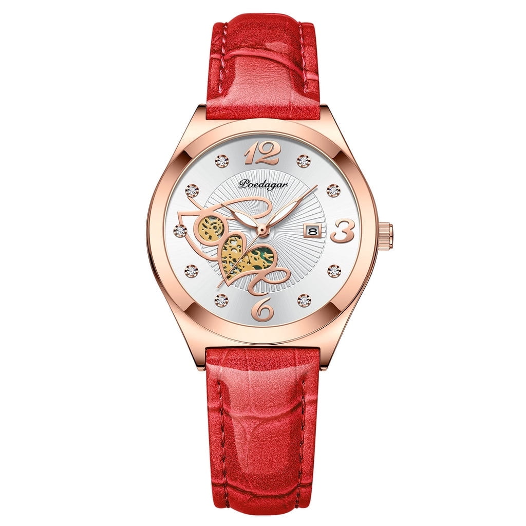 EXPLOJOY Elegant Ladies Watch – Crystal Accents Quartz Movement & Water Resistance