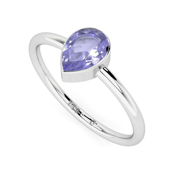 925 Sterling Silver Pear 7x5mm Tanzanite Gemstone Solitaire Women Engagement Ring, Wedding, Anniversary Bridal Rings, Gift For Her_12