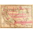 thumbnail image 2 of Vintage Maps 24x18 Gold Ornate Wood Framed with Double Matting Museum Art Print Titled - California and the Territories of Utah and Mexico 1862, 2 of 4