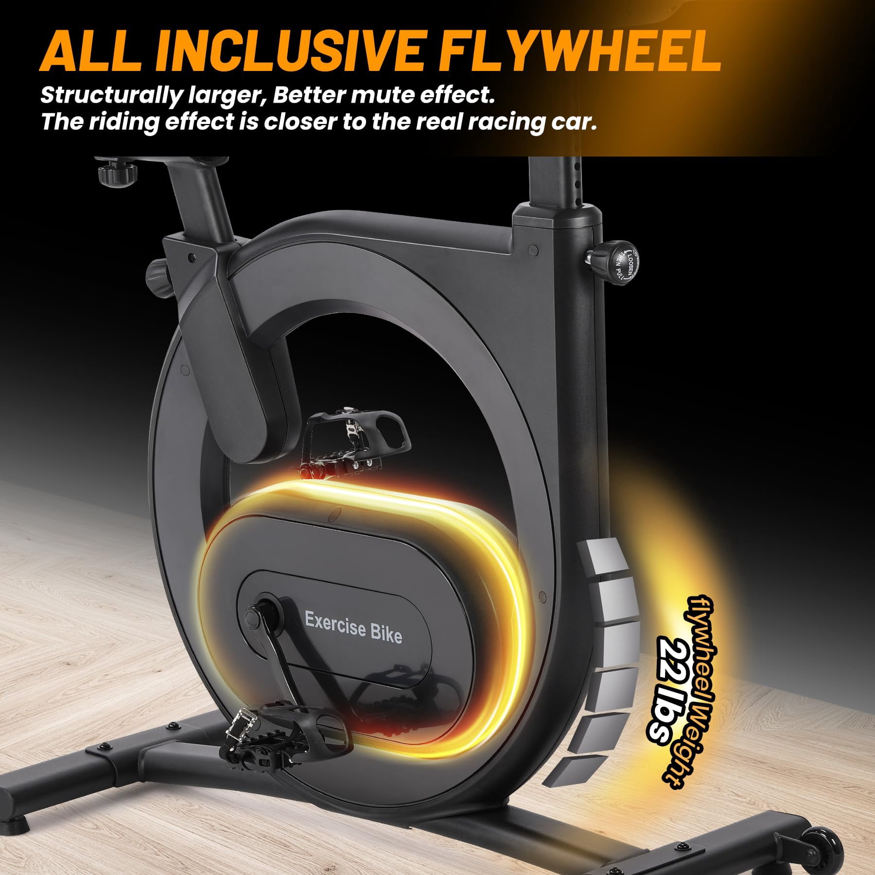 Towallmark Stationary Indoor Exercise Bike – Electromagnetic Resistance, Low Noise, Smart Knob Control, App Compatible, Upgraded Comfortable Seat for Home Cycling