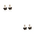 thumbnail image 1 of Minnieouse Pendientes en forma de Aleación de zinc Niñas Gotas para los oídos Fiesta decorativa Señoras Oreja Joyería Gota Regalos de Negro 2Conjunto, 1 of 6