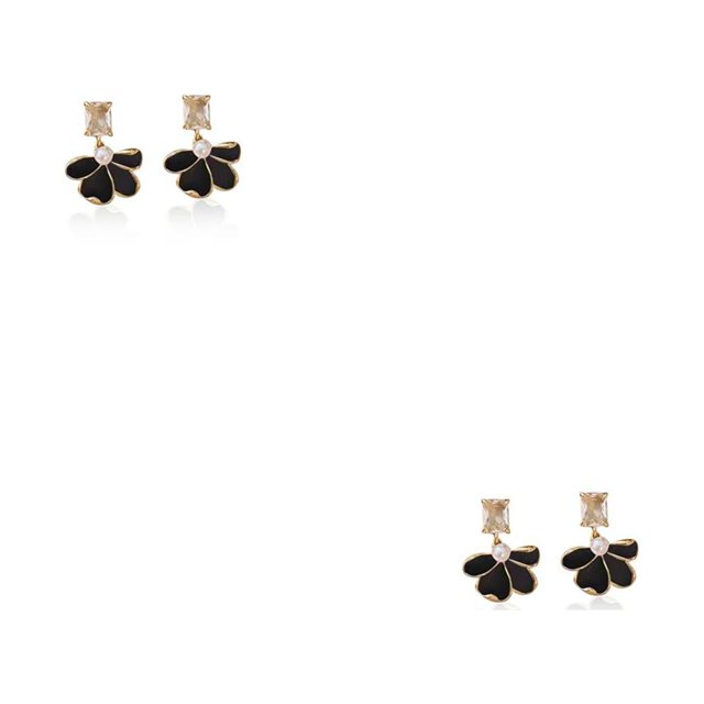 Minnieouse Pendientes en forma de Aleación de zinc Niñas Gotas para los oídos Fiesta decorativa Señoras Oreja Joyería Gota Regalos de Negro 2Conjunto