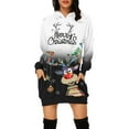 thumbnail image 1 of Noël Femmes Sweat-Shirt Chaud Col Rond Cardigan Vacances Imprimé Pull Mi Longueur Fermeture Outwear Capuche Mode Veste Manches Longues Xmas Pull, 1 of 5