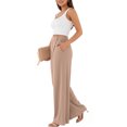 thumbnail image 4 of YIFUNIN Women's High Waisted Wide Leg Pants, Loose Straight Leg Flowy Trousers for Office Commute, Versatile Professional Casual Wear,Beige L, 4 of 6