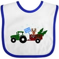 thumbnail image 3 of Inktastic Plaid Christmas Tractor With Cute Reindeer Boys or Girls Baby Bib, 3 of 4