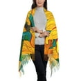 thumbnail image 2 of Zufioo Vibrant Sunflower Painting Print Long Plush Tassel Scarf, Winter Shawl Accessories for Women, 2 of 8