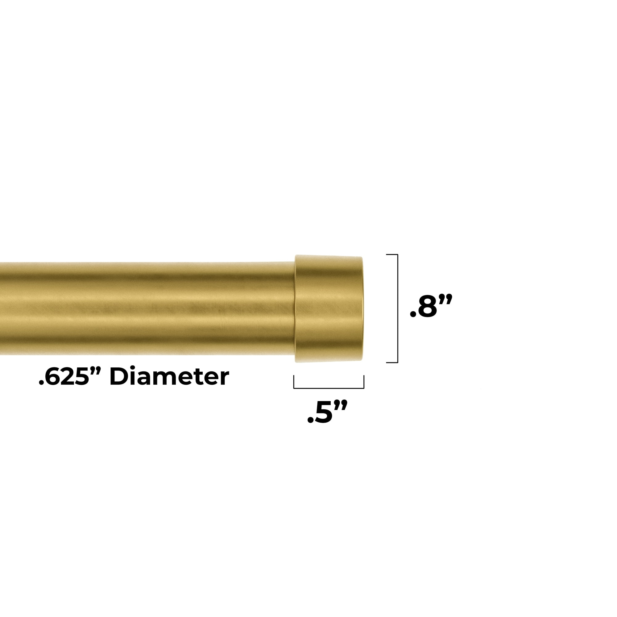 Better Homes & Gardens 5/8" Plated Brass Adjustable Add on Curtain Rod Kit, 32"-120"