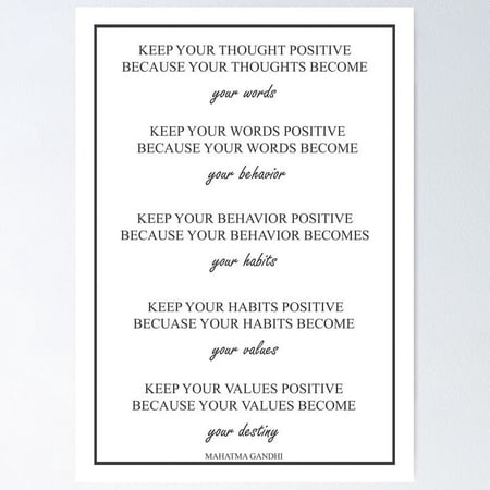 Mahatma Gandhi Keep Your Thoughts 376 Watercolor M Poster- Unframed Poster | Wall Art | Perfect For Home Decor & Gifts, 16x24