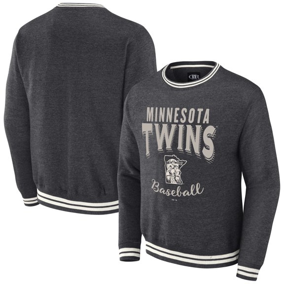 Men's Darius Rucker Collection by Fanatics  Heather Charcoal Minnesota Twins Vintage Pullover Sweatshirt