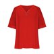 thumbnail image 4 of Tamaño Más Manga Corta Tops para Mujeres Verano Color Sólido Puff Manga Corta Suelta Moda Cuello Redondo Top, 4 of 6