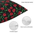 thumbnail image 3 of Yiaed Cherry Print Pillow Covers Super Soft Decorative Square Throw Pillow Covers Case Cushion Covers for Sofa Couch Bedroom Car Decor（No pillow core）-22"x22", 3 of 7