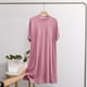 thumbnail image 1 of Camisón largo de color liso para mujer, con tirantes y almohadones en el pecho, copa fija integrada, vestido de pijama largo, 1 of 9