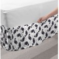 thumbnail image 2 of Fruit Art Bed Skirt, Sketchy Pattern of Blueberries Silhouettes Art, Elastic Bedskirt Dust Ruffle Wrap Around for Bedding Decor, 4 Sizes, Grey Multicolor, by Ambesonne, 2 of 2