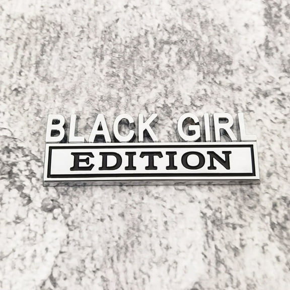 1PC Black Girl Edition 3D Letter Metal Decal Universal Emblem Car Truck Fender Rear Trunk Badge Sticker (Chrome Black)