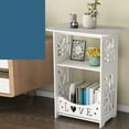 thumbnail image 6 of Uanit Bedside Nightstand Lightweight Plastic Side Table with Decorative Hollow Design and Ample Storage Shelf Compact Rectangular End Table for Bedroom, Living Room or Bathroom, Ideal for Books, 6 of 9