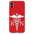thumbnail image 1 of DistinctInk Clear Shockproof Hybrid Case for iPhone XR (6.1" Screen) - TPU Bumper, Acrylic Back, Tempered Glass Screen Protector - RN Registered Nurse Symbol - Show Your Support for Nurses, 1 of 5