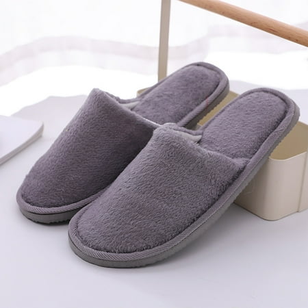 

SQUARE CARMEN Shoes For Unisex Women Winter Slippers Chuzzle Cotton Warm Home Slippers Gray 42