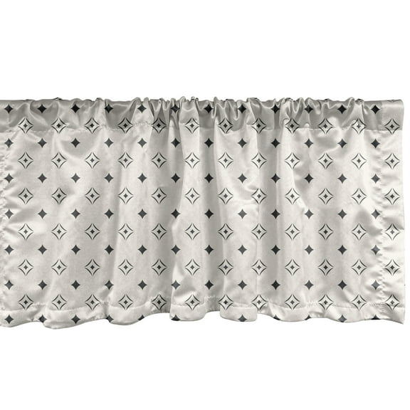 Ambesonne Geometric Window Valance, Geometric Art, 54" X 18", Charcoal Grey Beige