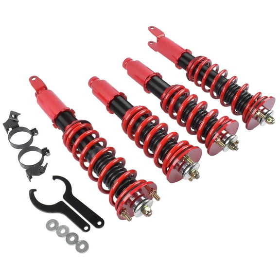 GELUOXI 4pcs Coilover Suspension  Spring and Shock Kit For 88-91 Honda Civic CRX 90-93 Acura Integra